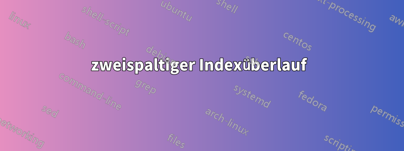 zweispaltiger Indexüberlauf 