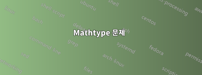 Mathtype 문제 