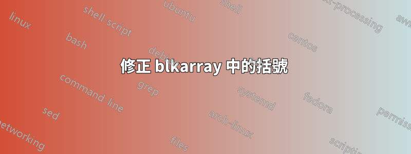 修正 blkarray 中的括號