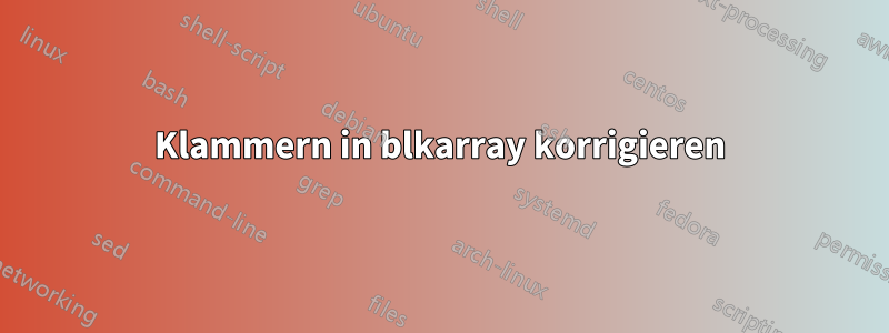 Klammern in blkarray korrigieren