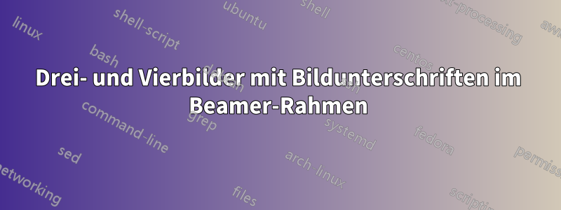 Drei- und Vierbilder mit Bildunterschriften im Beamer-Rahmen