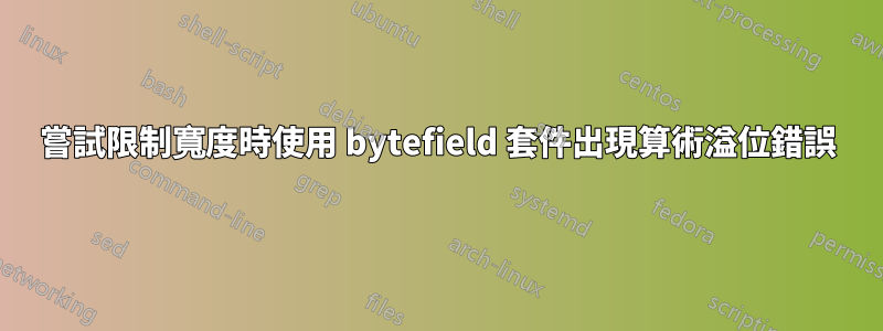 嘗試限制寬度時使用 bytefield 套件出現算術溢位錯誤