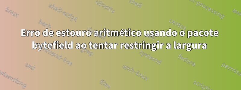 Erro de estouro aritmético usando o pacote bytefield ao tentar restringir a largura