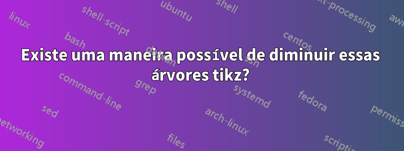 Existe uma maneira possível de diminuir essas árvores tikz?