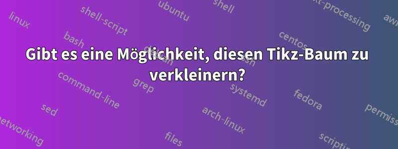 Gibt es eine Möglichkeit, diesen Tikz-Baum zu verkleinern?