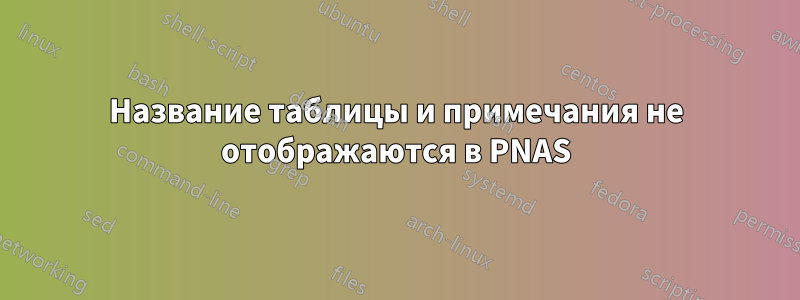 Название таблицы и примечания не отображаются в PNAS