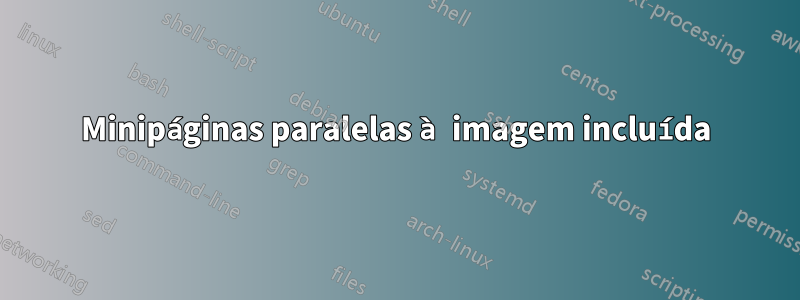 Minipáginas paralelas à imagem incluída