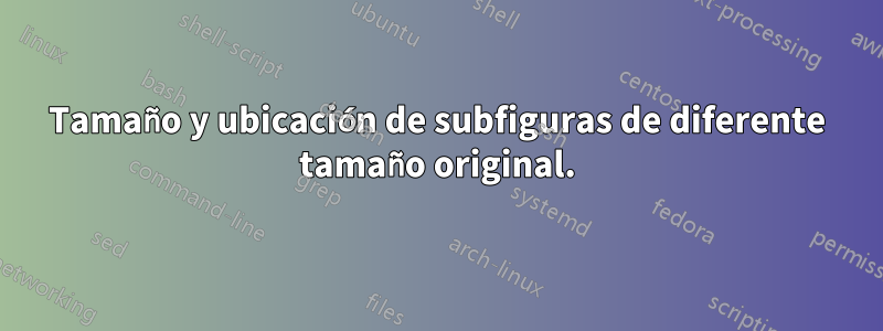 Tamaño y ubicación de subfiguras de diferente tamaño original.