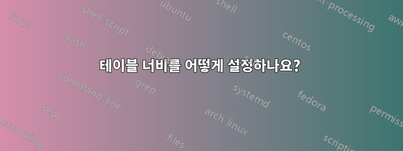 테이블 너비를 어떻게 설정하나요?