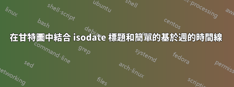 在甘特圖中結合 isodate 標題和簡單的基於週的時間線