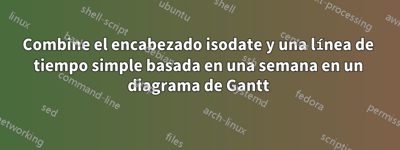 Combine el encabezado isodate y una línea de tiempo simple basada en una semana en un diagrama de Gantt