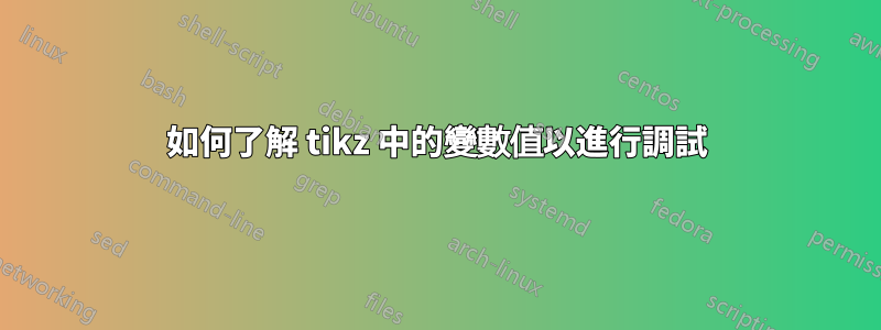 如何了解 tikz 中的變數值以進行調試