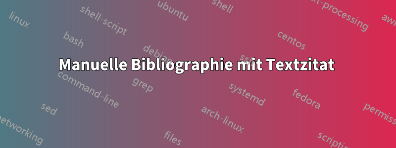 Manuelle Bibliographie mit Textzitat