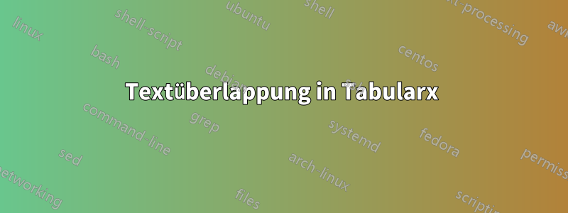 Textüberlappung in Tabularx