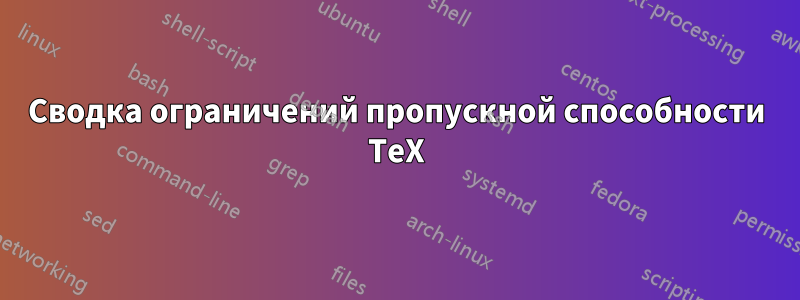 Сводка ограничений пропускной способности TeX