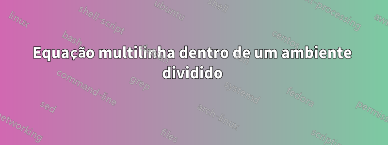 Equação multilinha dentro de um ambiente dividido