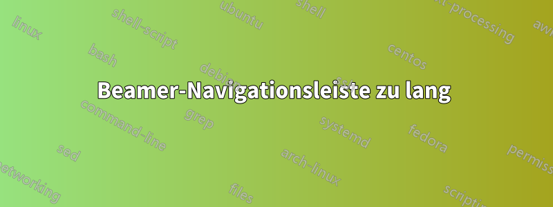 Beamer-Navigationsleiste zu lang