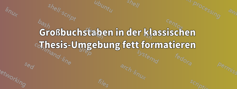 Großbuchstaben in der klassischen Thesis-Umgebung fett formatieren