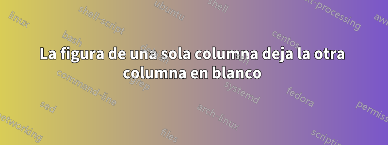 La figura de una sola columna deja la otra columna en blanco