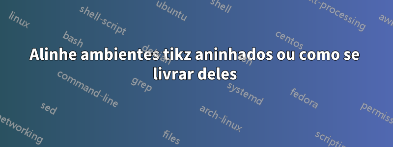 Alinhe ambientes tikz aninhados ou como se livrar deles