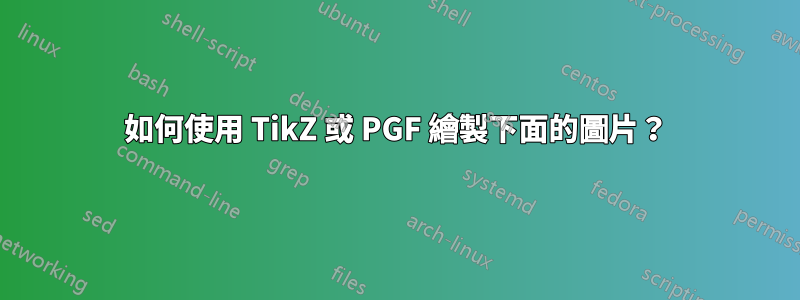 如何使用 TikZ 或 PGF 繪製下面的圖片？