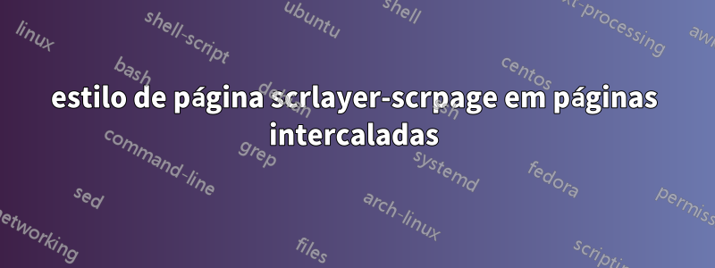 estilo de página scrlayer-scrpage em páginas intercaladas