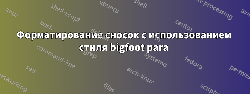 Форматирование сносок с использованием стиля bigfoot para