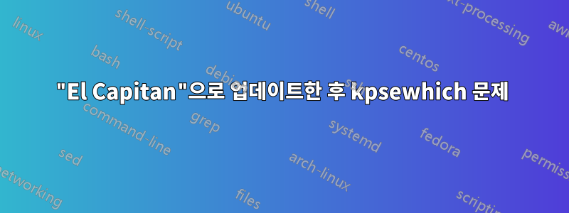 "El Capitan"으로 업데이트한 후 kpsewhich 문제