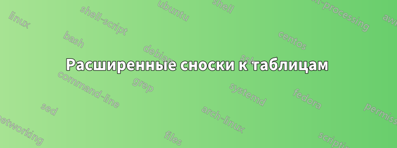 Расширенные сноски к таблицам