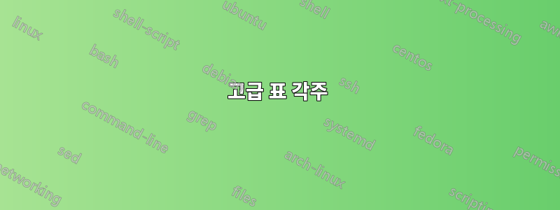 고급 표 각주