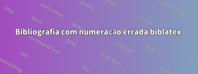 Bibliografia com numeração errada biblatex