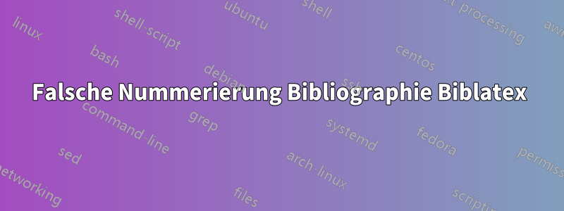 Falsche Nummerierung Bibliographie Biblatex