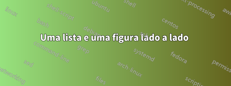 Uma lista e uma figura lado a lado