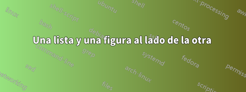 Una lista y una figura al lado de la otra