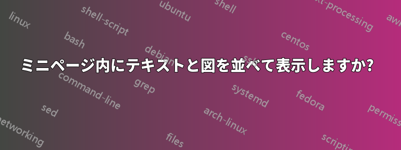 ミニページ内にテキストと図を並べて表示しますか? 