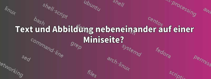 Text und Abbildung nebeneinander auf einer Miniseite? 