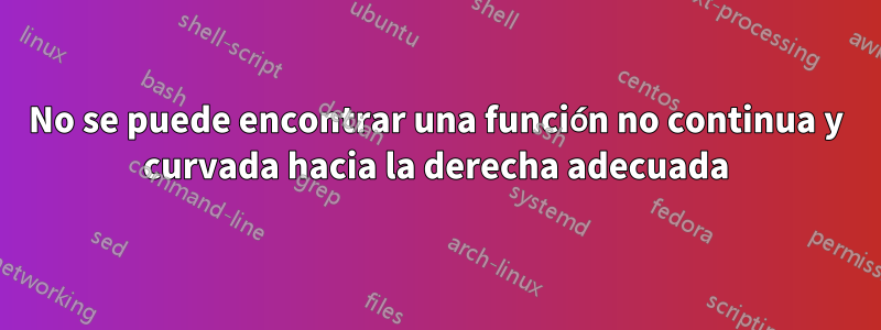 No se puede encontrar una función no continua y curvada hacia la derecha adecuada