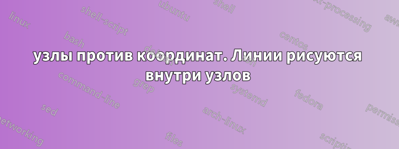 узлы против координат. Линии рисуются внутри узлов