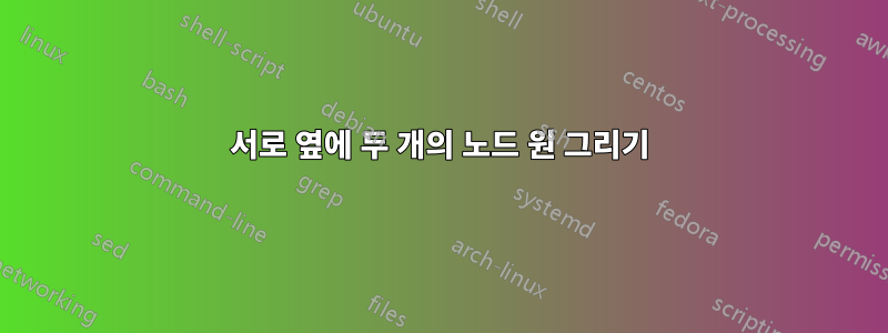 서로 옆에 두 개의 노드 원 그리기