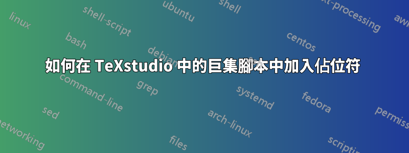 如何在 TeXstudio 中的巨集腳本中加入佔位符