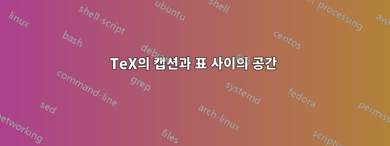 TeX의 캡션과 표 사이의 공간