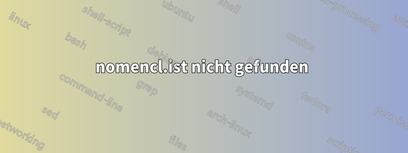 nomencl.ist nicht gefunden