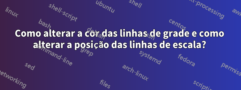 Como alterar a cor das linhas de grade e como alterar a posição das linhas de escala?