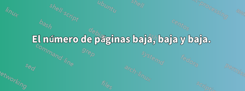 El número de páginas baja, baja y baja.