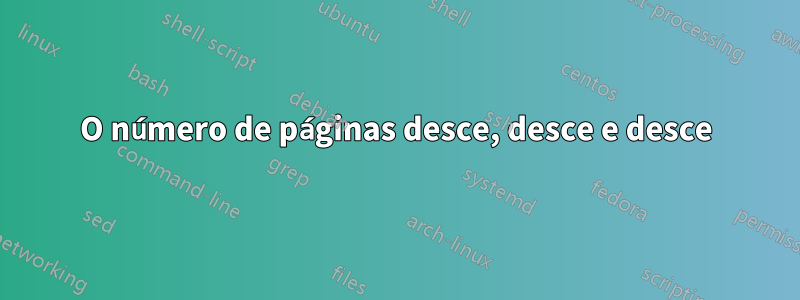 O número de páginas desce, desce e desce