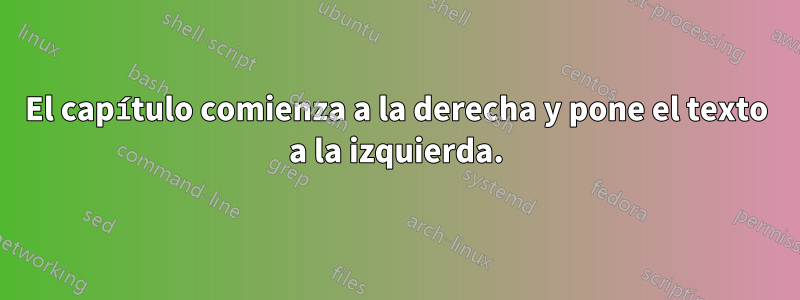 El capítulo comienza a la derecha y pone el texto a la izquierda.