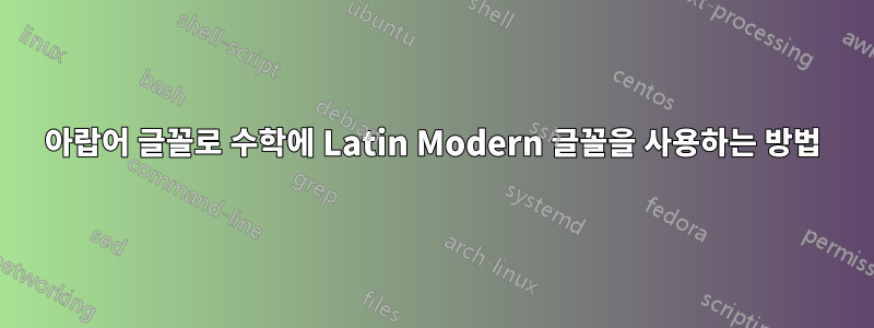 아랍어 글꼴로 수학에 Latin Modern 글꼴을 사용하는 방법