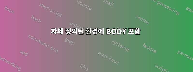 자체 정의된 환경에 BODY 포함