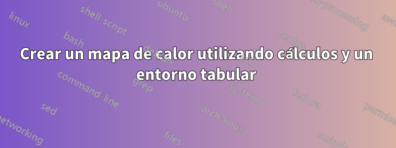 Crear un mapa de calor utilizando cálculos y un entorno tabular