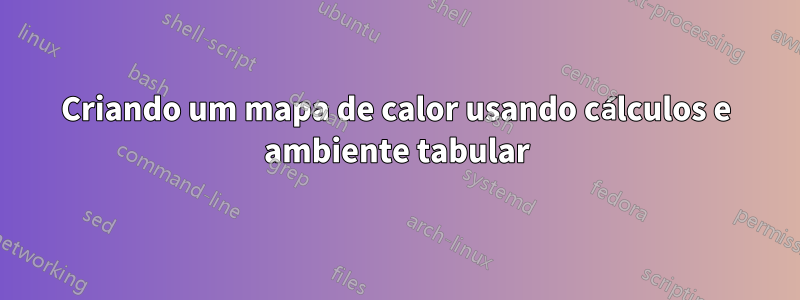 Criando um mapa de calor usando cálculos e ambiente tabular